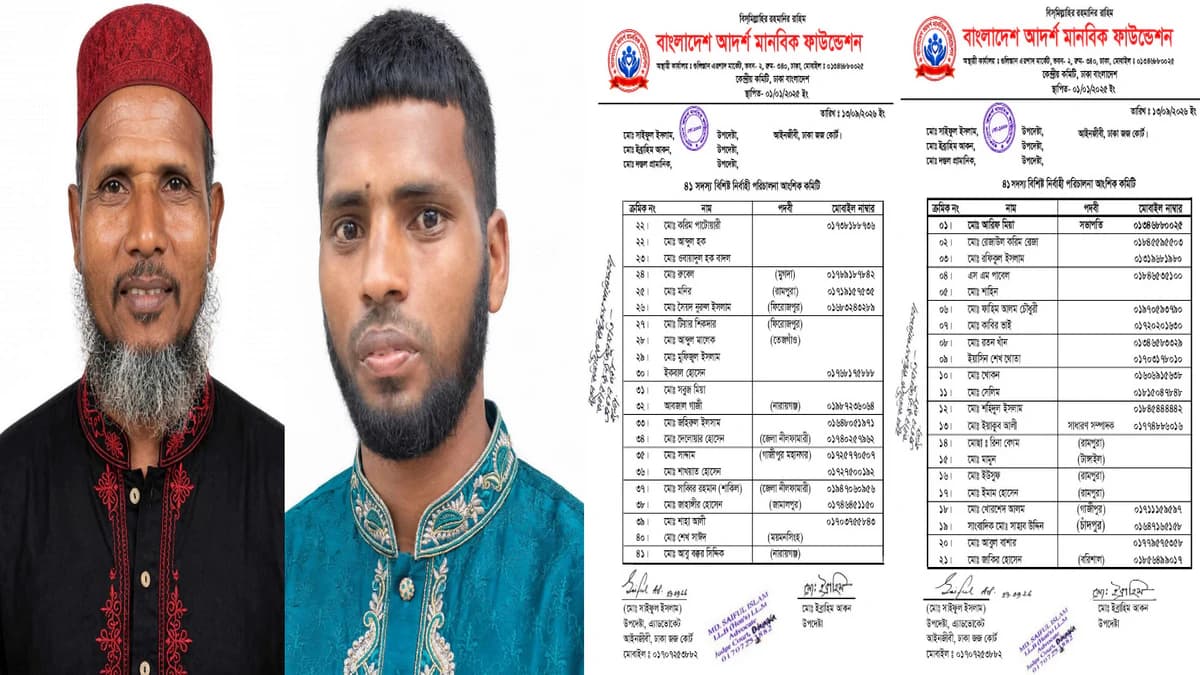 বাংলাদেশ আদর্শ মানবিক ফাউন্ডেশনের ৪১ সদস্যের নির্বাহী পরিচালনা আংশিক কমিটি 