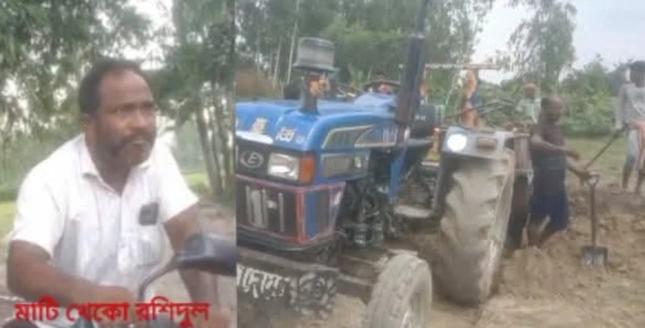 জলঢাকায় কৃষিজমির মাটি কাটার অভিযোগ, বেহাল গ্রামীণ সড়ক