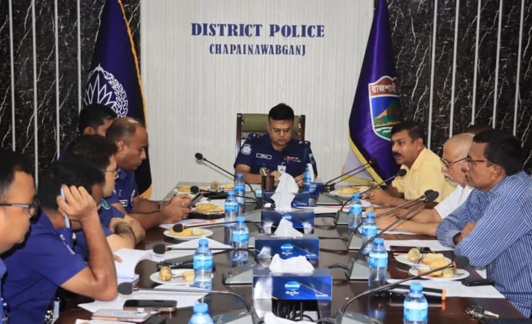 রথযাত্রা উপলক্ষে চাঁপাইনবাবগঞ্জে জেলা পুলিশের মতবিনিময় সভা