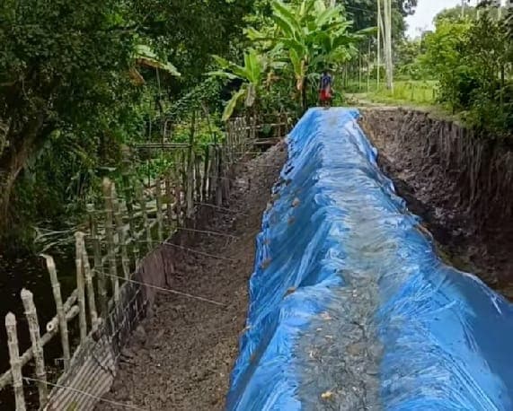 নবীনগরে প্রবাসীদের অর্থায়নে নিজস্ব উদ্যোগে রাস্তা নির্মাণ, বালি ভরাটের জন্য সরকারি সহায়তা দাবি